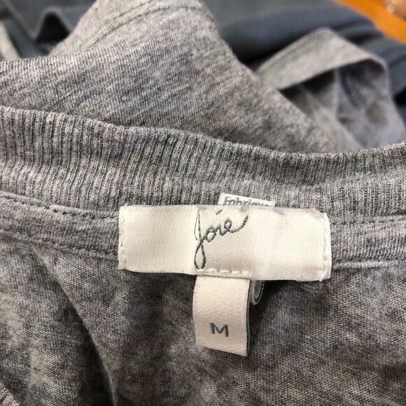 JOIE Lizeth Lace-Up Corset Tee Heather Gray - M - Picture 8 of 9